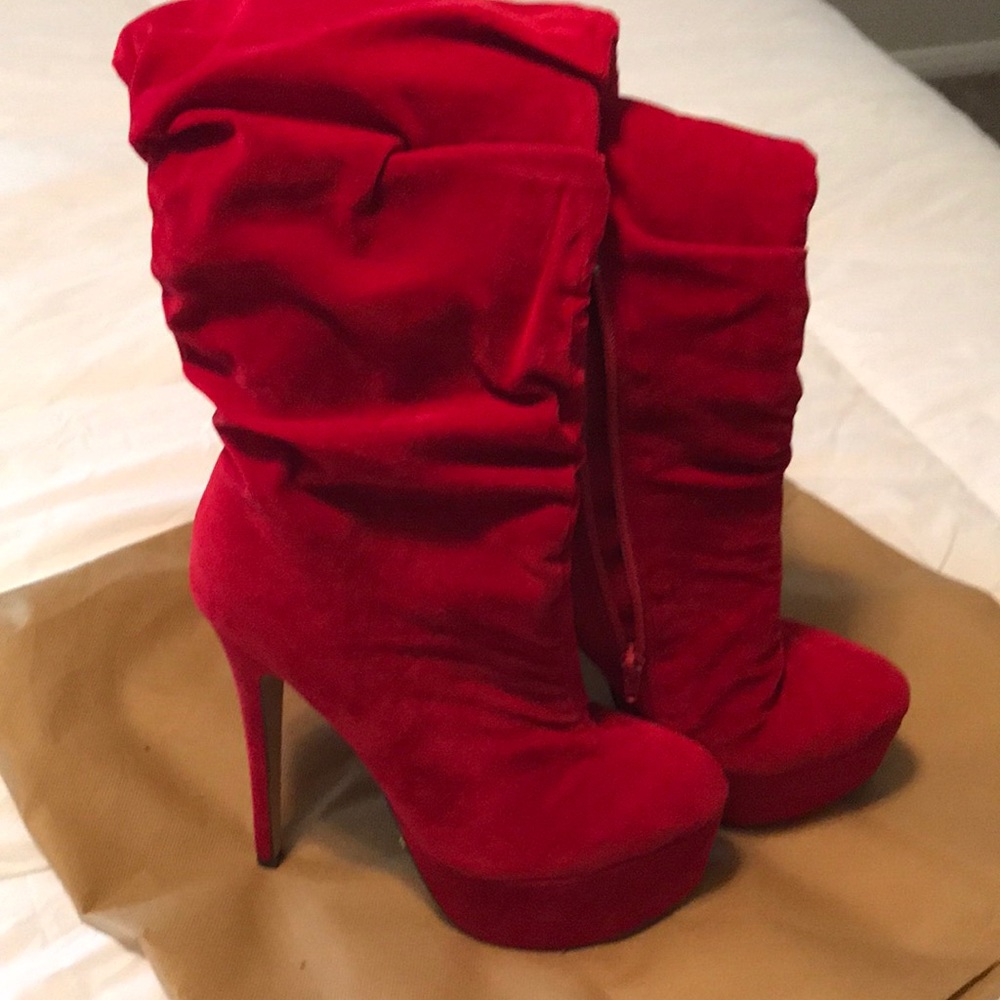 Velvet Thigh High Boots